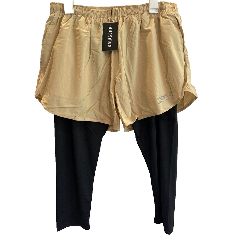 Raw Gear Men's Compression Legging Shorts 2XL Tan by Bradley Martyn 🔥NEW🔥RG206